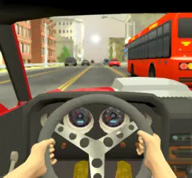 Racing in City Car Driving