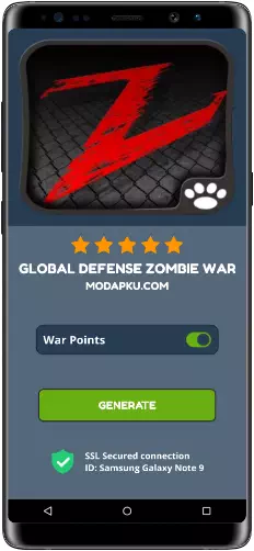 Global Defense Zombie War MOD APK Screenshot