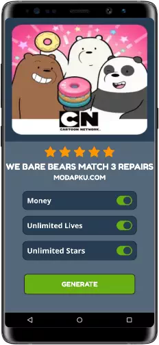 We Bare Bears Match 3 Repairs MOD APK Screenshot